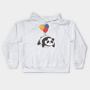 Panda at Birthday with Ballon Kids Hoodie